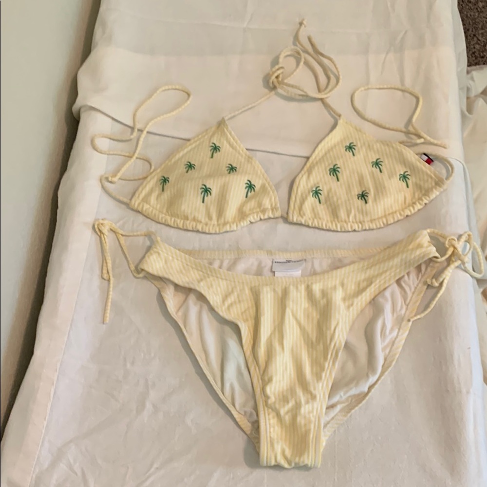 Yellow Palm Tree Bikini Set